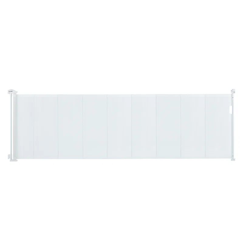 White Retractable Stairway Pet Gate with Plastic Mesh
