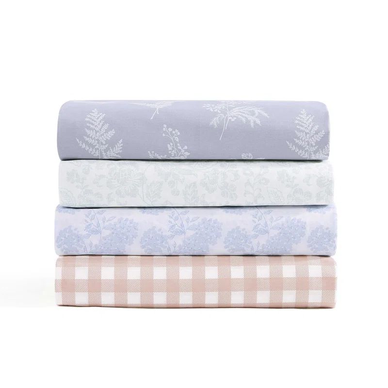 Mae Green Queen Cotton Percale Deep Pocket Sheet Set