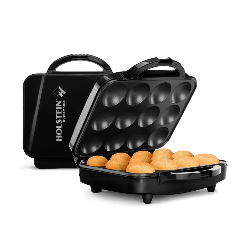 Black Non-Stick 12-Cup Cupcake Maker with Safety Lock
