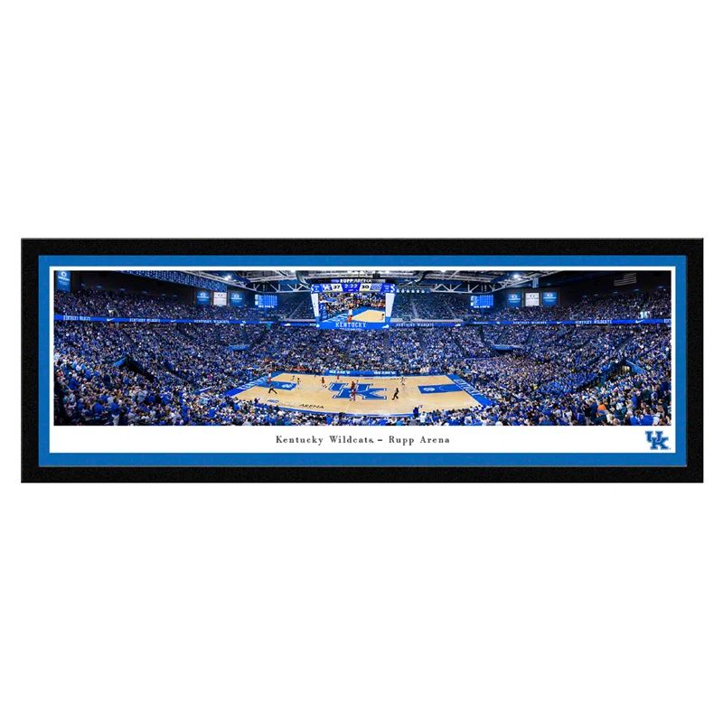 Kentucky Wildcats Basketball Panoramic Print with Black Floater Frame