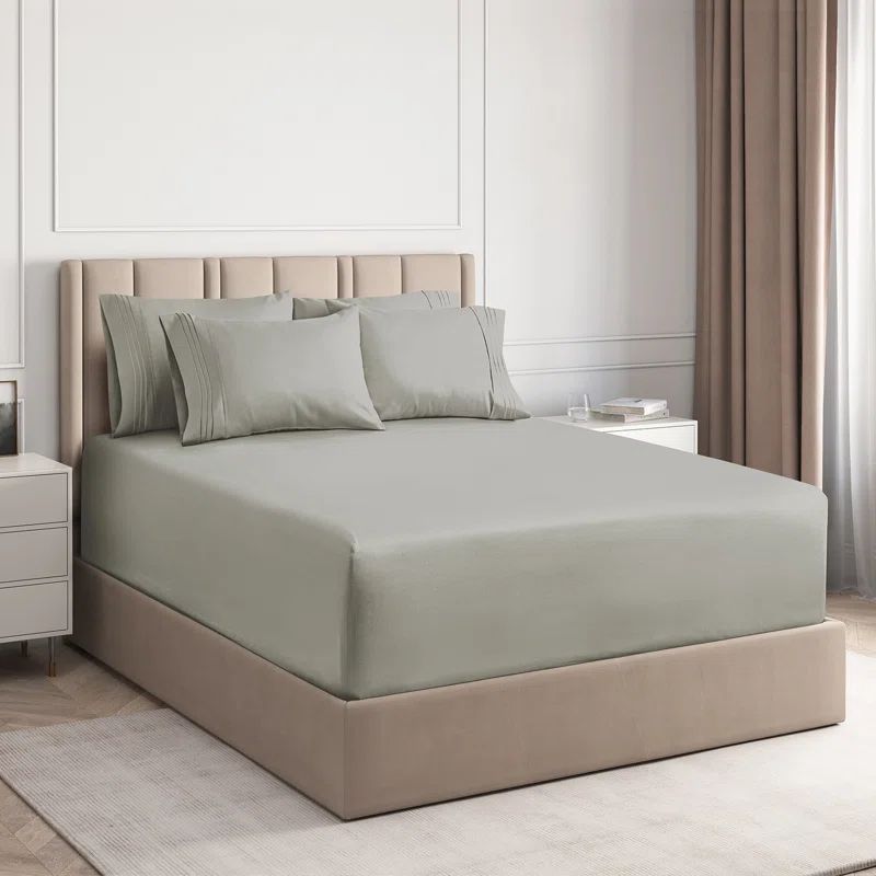 King Light Grey Microfiber Deep Pocket Sheet Set