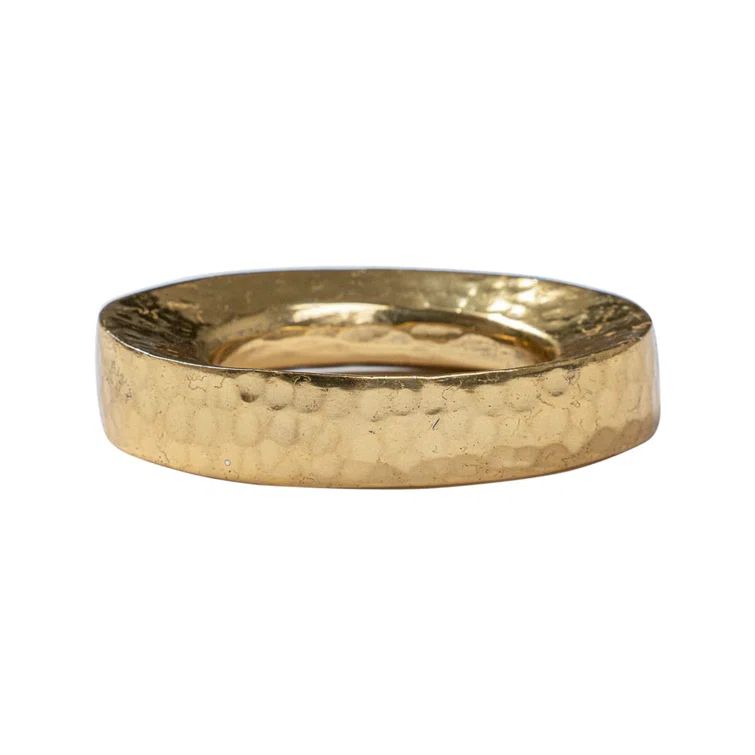 Oval Gold Aluminum Napkin Ring with Nickel Plating