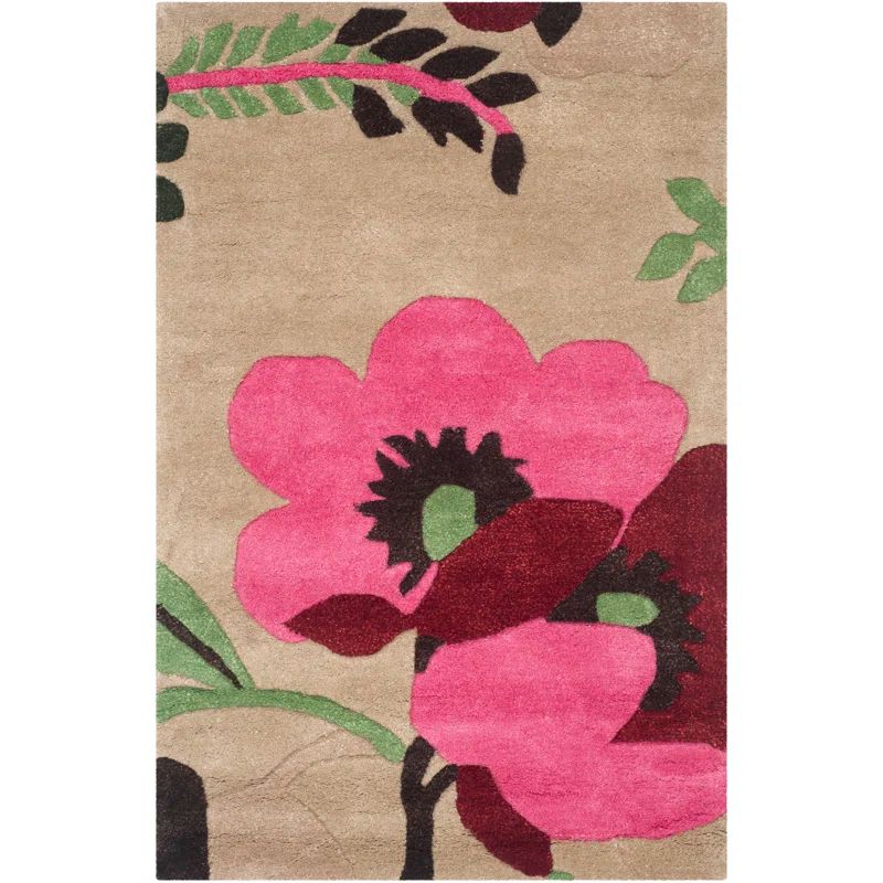 Bella 48" x 31" Multicolor Hand-Tufted Wool Area Rug