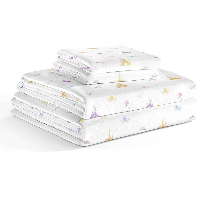 Kids Full Blue Microfiber Princess Print Sheet Set