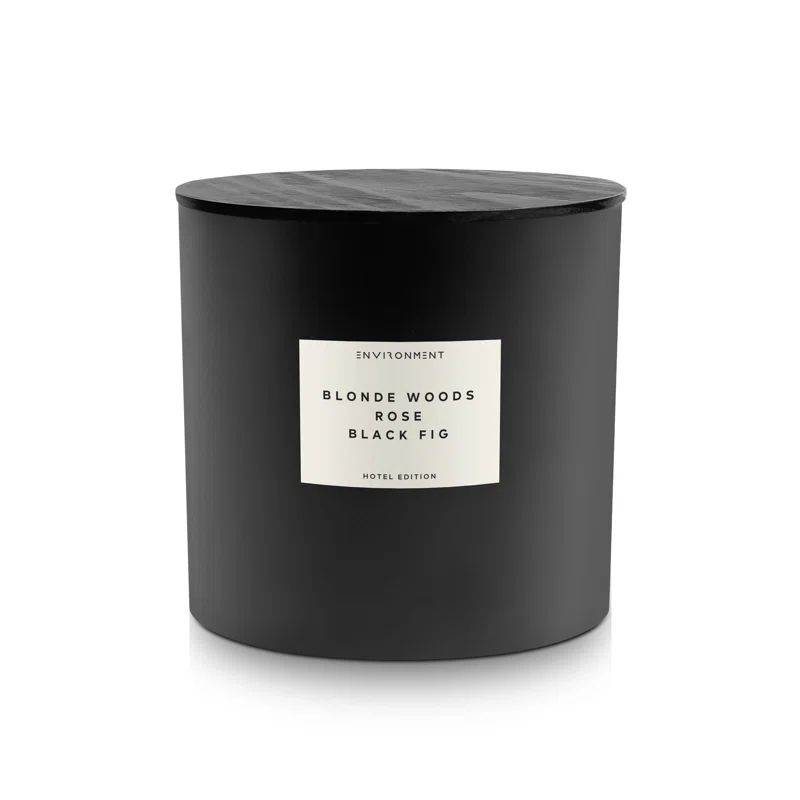 55oz Black Soy Candle with Blonde Woods and Rose