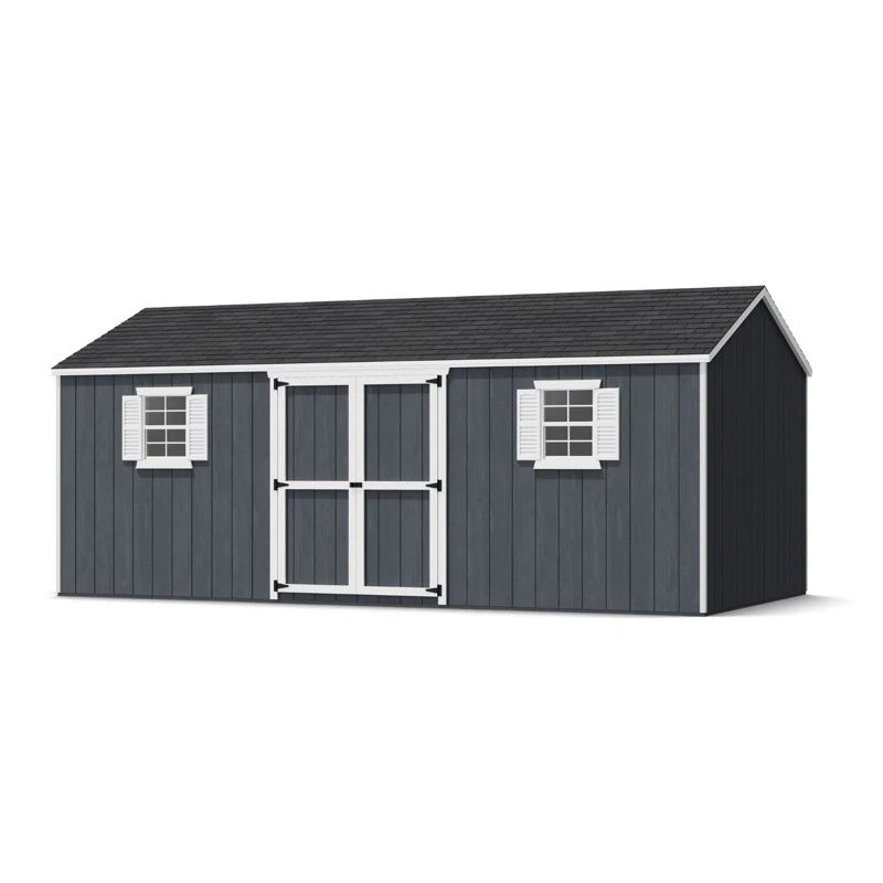 Brown 10' x 20' Workshop Shed Kit with Shelving and Windows