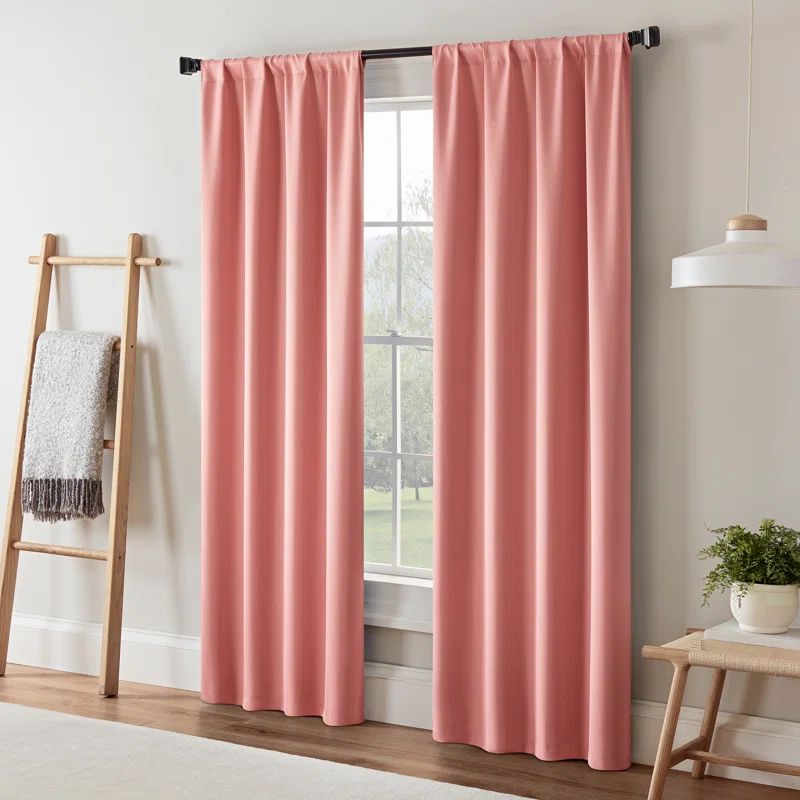Coral Blackout Polyester Rod Pocket Window Panel