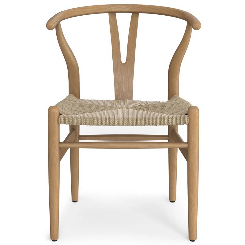 Hershey Natural Beechwood Wishbone Dining Chair Set with Rope Seat