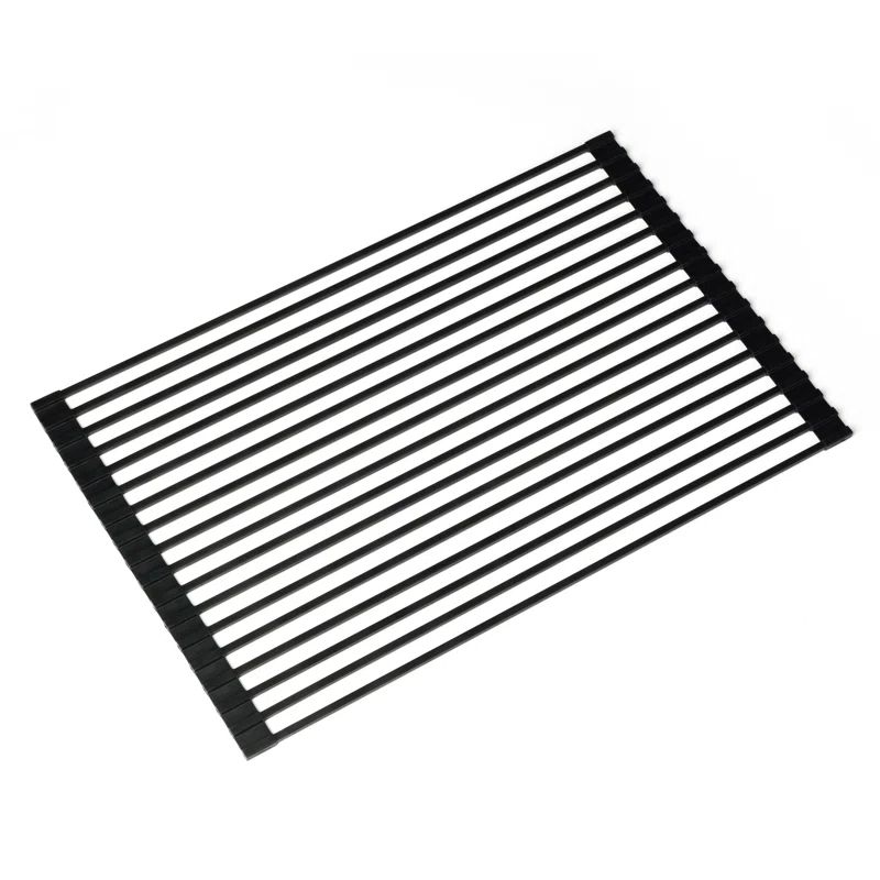 Black Foldable Stainless Steel Over-Sink Dish Drying Rack