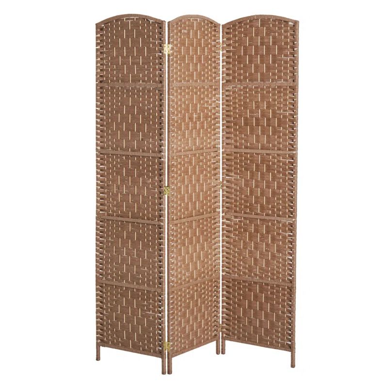 Natural Wicker Weave 6' Tall 3 Panel Room Divider