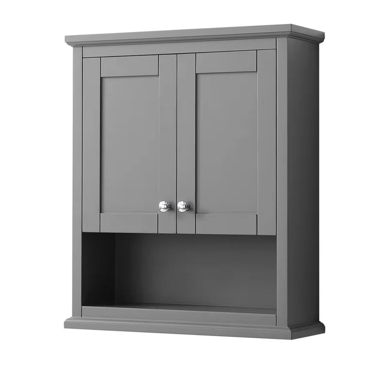 Avery Dark Gray Solid Wood Wall-Mounted Bathroom Storage Cabinet
