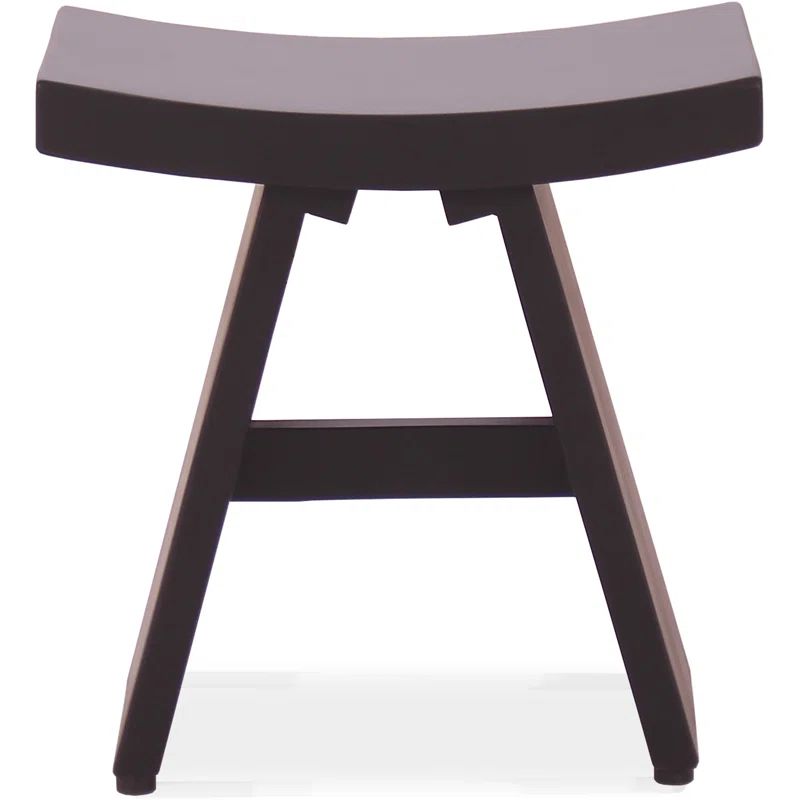 Asia Brown Solid Wood Decorative Accent Stool