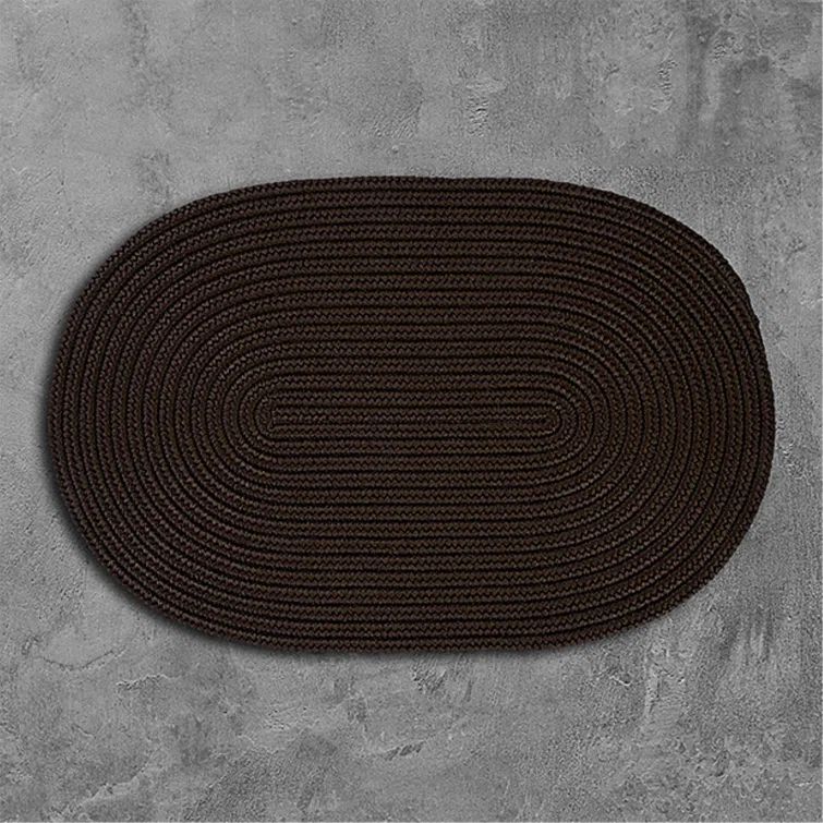 Boca Raton Blue Oval Braided Synthetic Rug 3'x5'