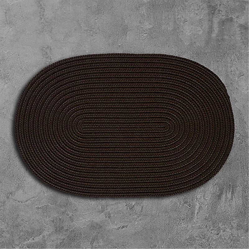 Boca Raton Blue Oval Braided Synthetic Rug 3'x5'