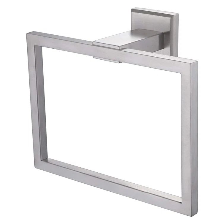 Brushed Nickel Stainless Steel Square Wall Mounted Towel Ring