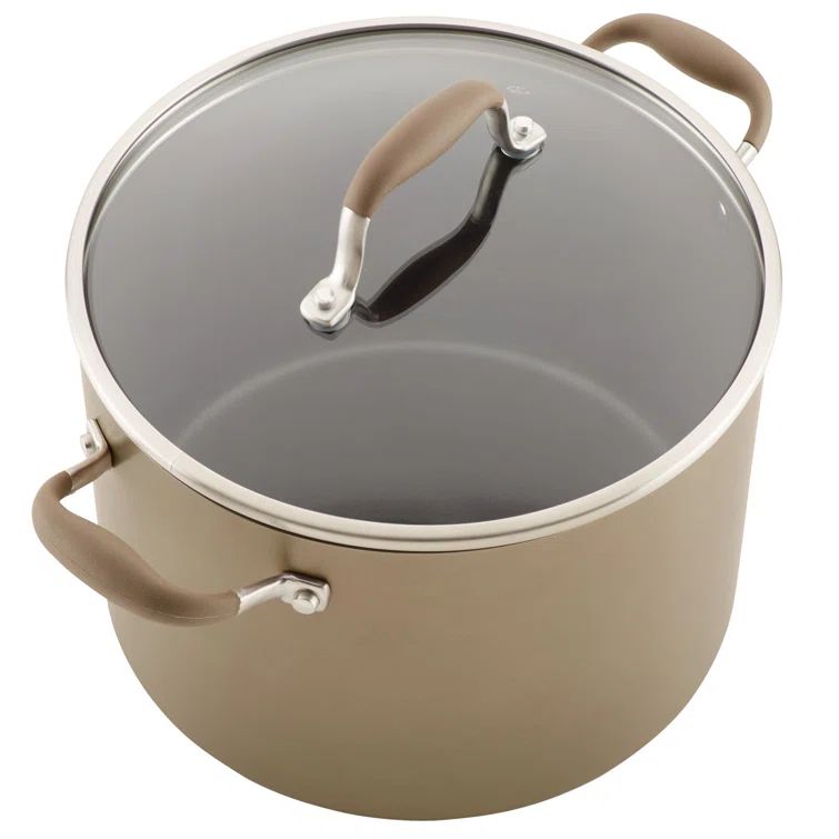 Bronze 10-Quart Hard-Anodized Aluminum Nonstick Stockpot with Lid