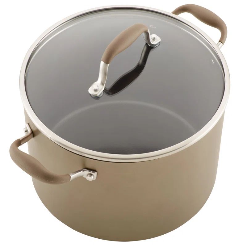 Bronze 10-Quart Hard-Anodized Aluminum Nonstick Stockpot with Lid