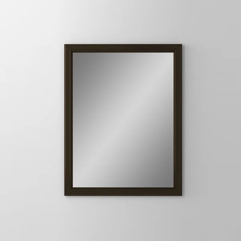 Elegant Rectangular Vanity Mirror in Vintage Brass Finish