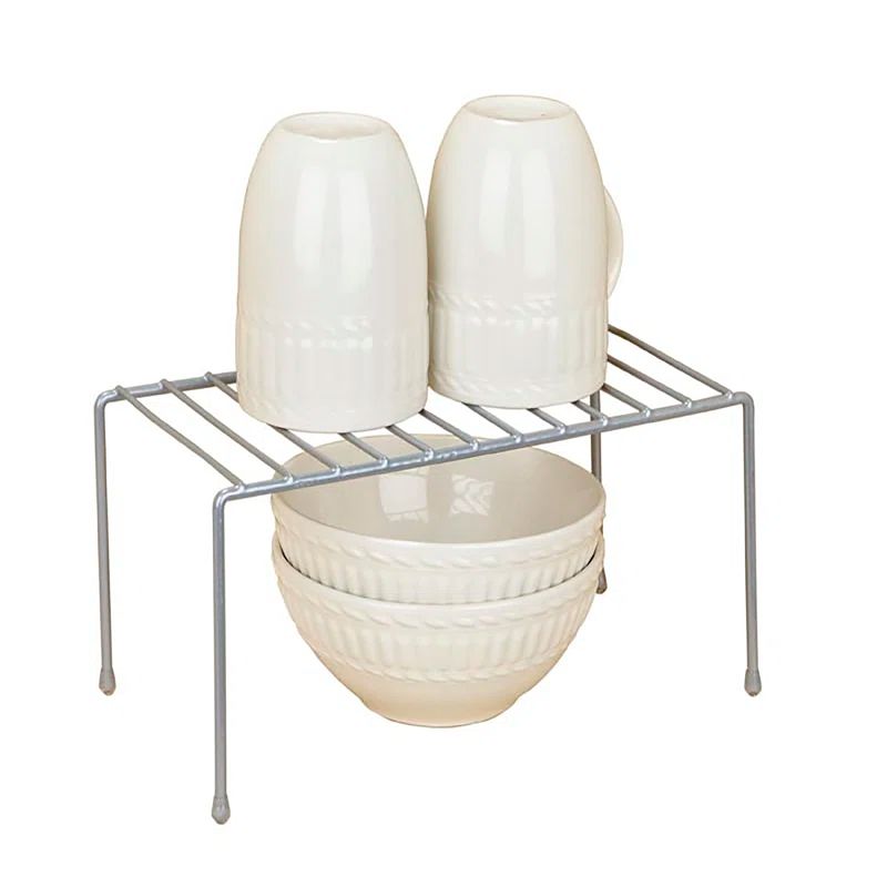 Small Gray Steel 2-Tier Kitchen Helper Shelf