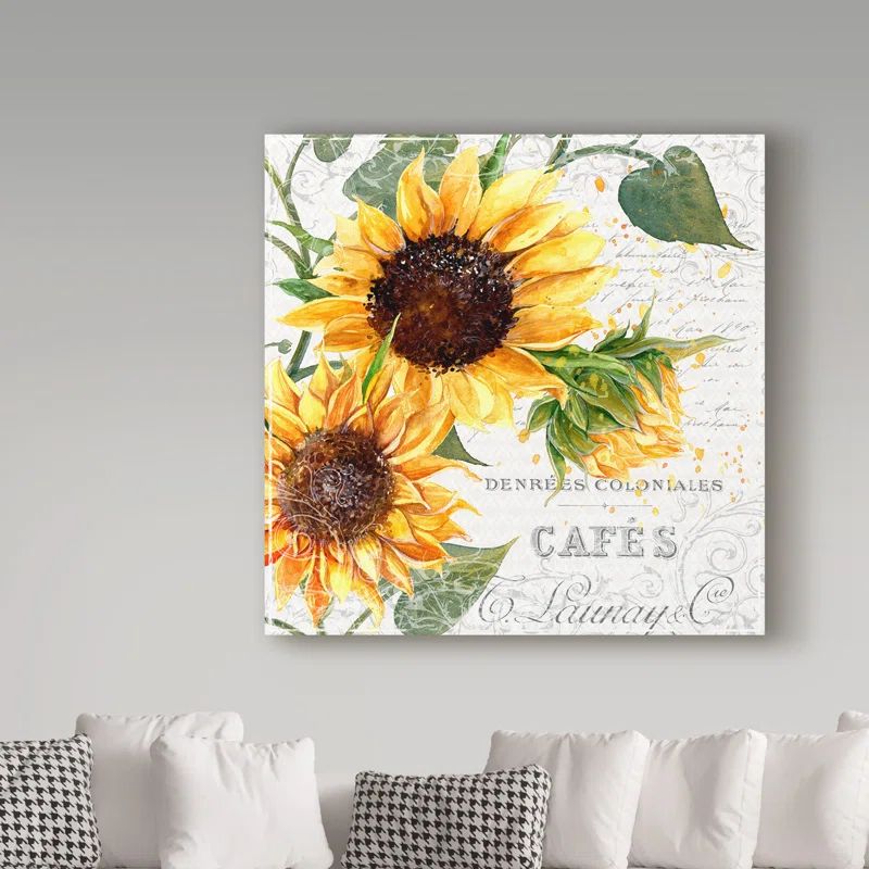Summertime Sunflowers II Watercolor Canvas Art, 27x33