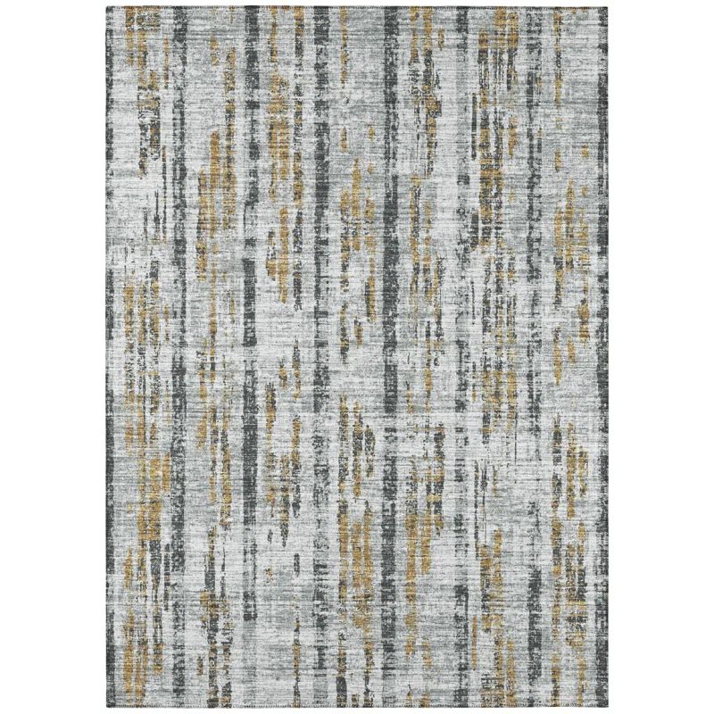 Gray 10' x 14' Flat Woven Abstract Chenille Area Rug