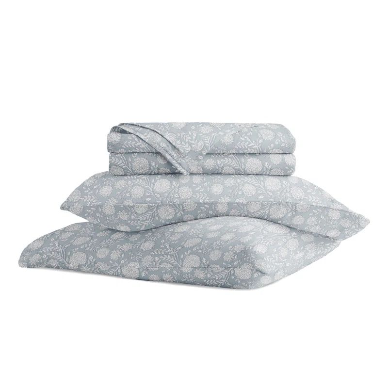 Blue Queen Cotton Deep Pocket Sheet Set with Pillowcases