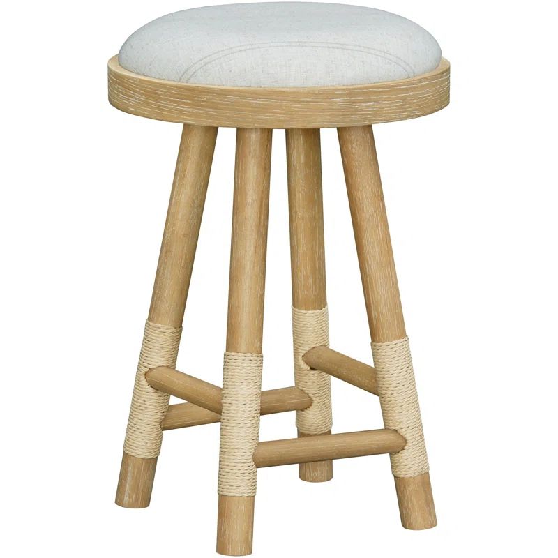 Esmarca Light Gray and Natural Wood Counter Stool