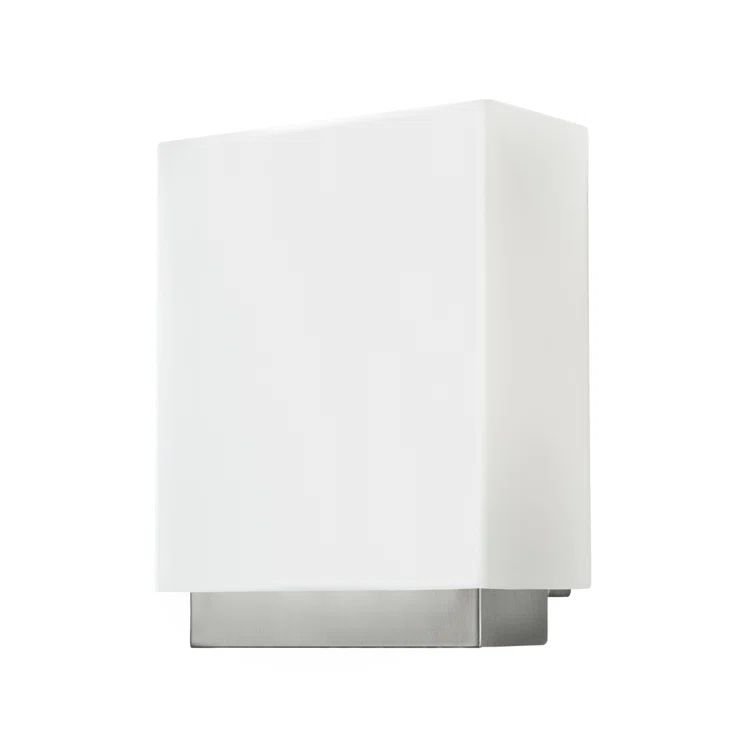 Hounslow Square Shade 9" Outdoor Nickel LED Wall Sconce