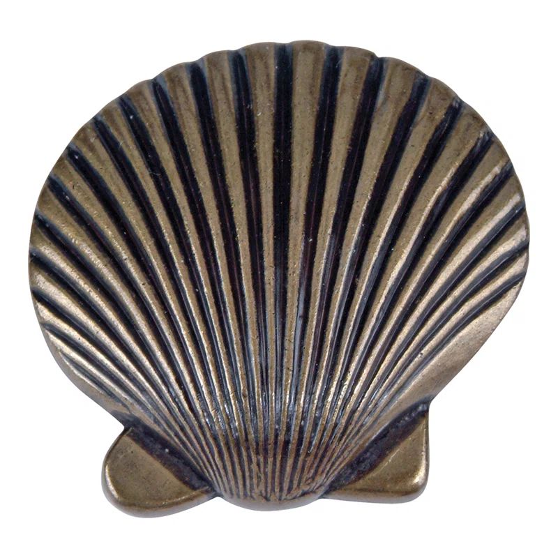 Burnished Bronze Coastal Clamshell 2" Designer Knob
