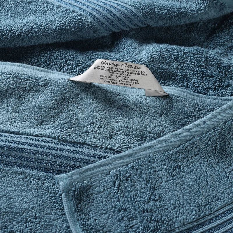 Superior Sapphire Egyptian Cotton Bath Towel Set, 54" x 30"