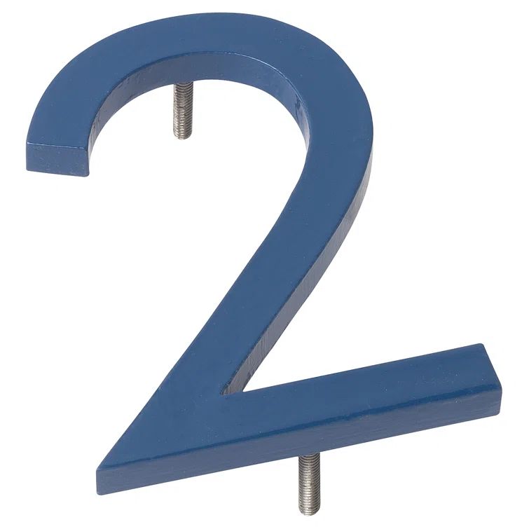 4 in. Sea Blue Aluminum Floating House Number 2