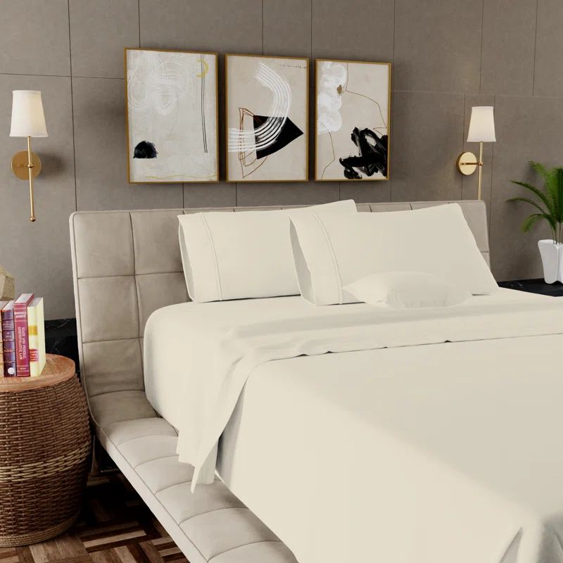 Twin Fresh Ivory Supima Cotton Deep Pocket Sheet Set