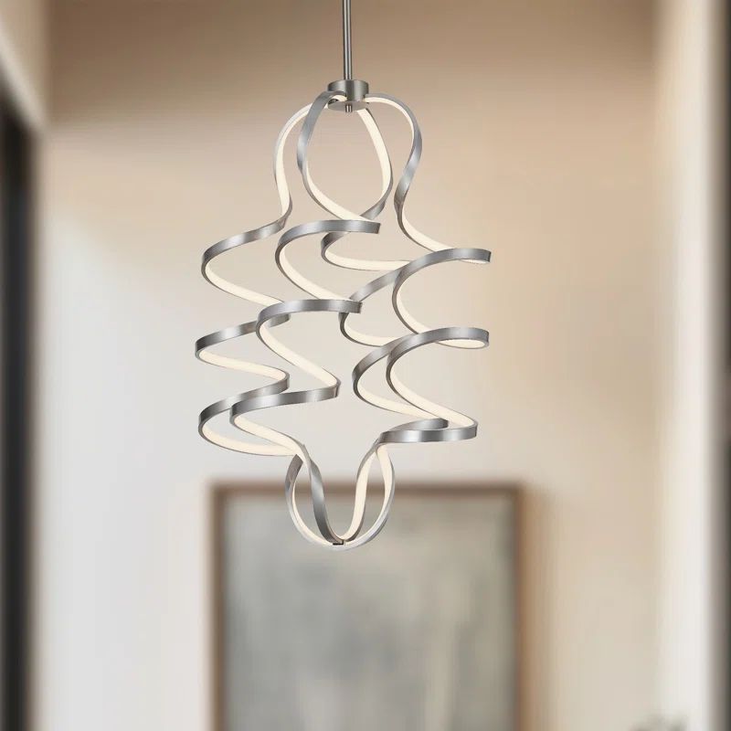 Synergy Antique Silver 34" LED Pendant with Opal Lens