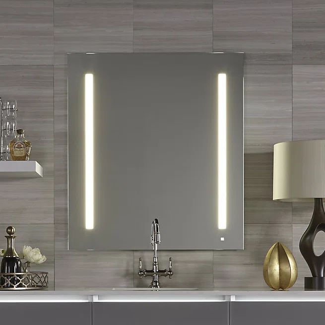 Modern Frameless Lighted Bathroom Vanity Mirror with USB Ports