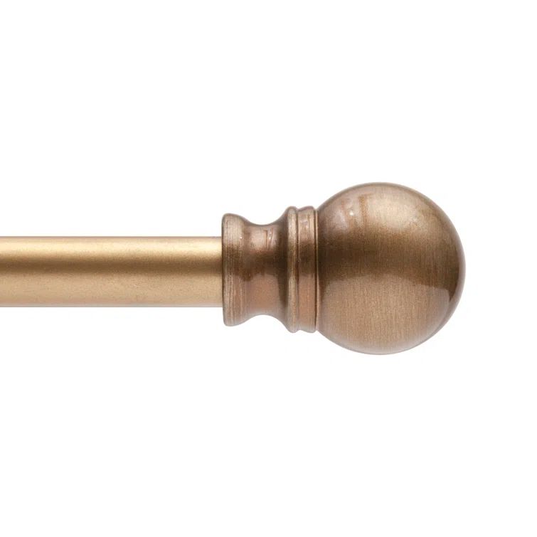 Brushed Brass Adjustable Petite Cafe Curtain Rod 48-86"