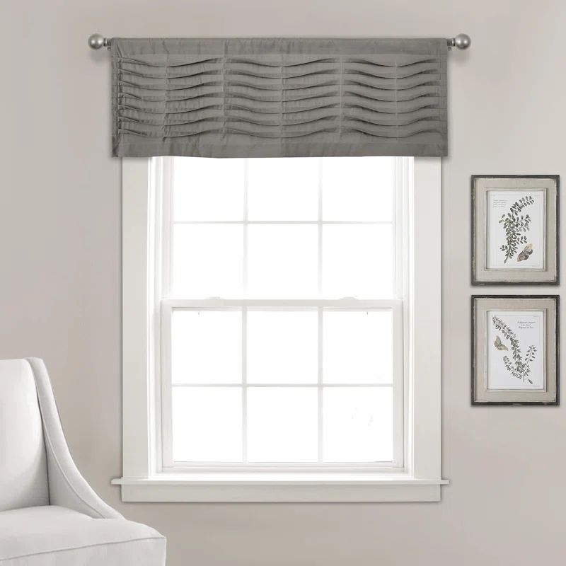 Dark Gray Wave Texture Rod Pocket Valance