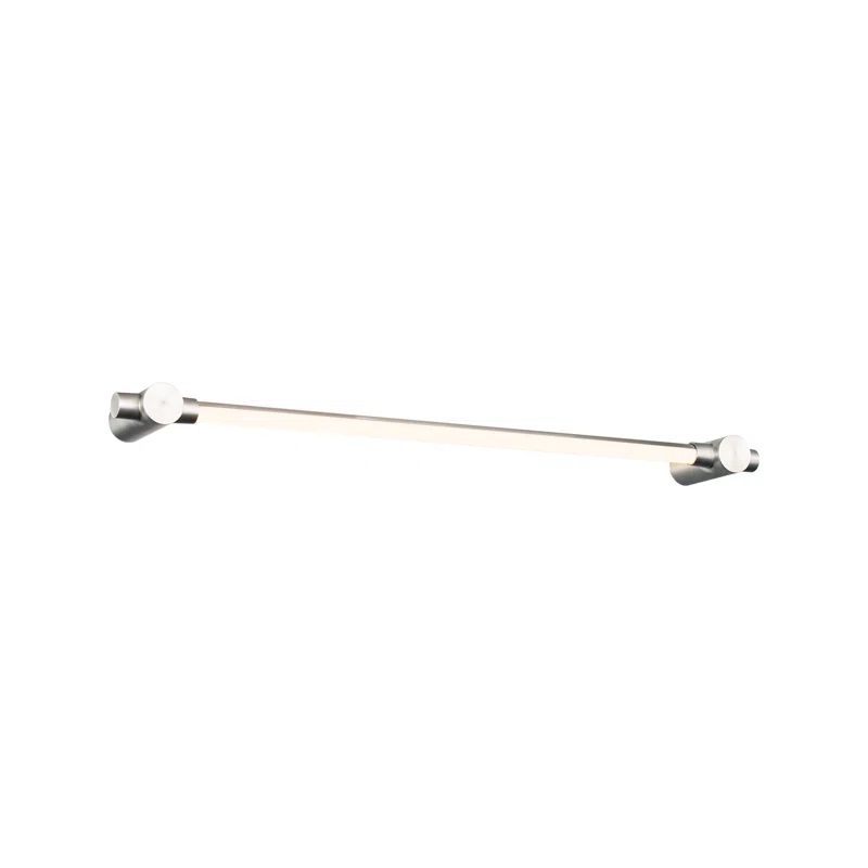 Brushed Nickel Dimmable LED Bath Bar with Frosted Acrylic Diffuser