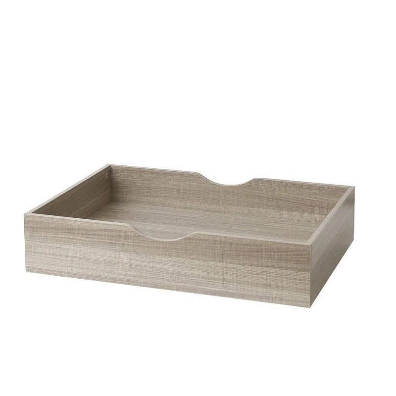 Natural Wooden Underbed Storage Organizer with Wheels