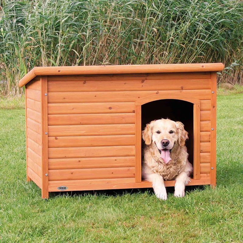 Large Weatherproof Pine Wood Elevated Dog House