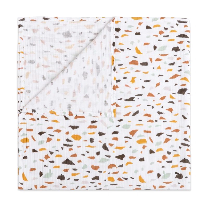 Terrazzo Pattern Organic Cotton Muslin Baby Swaddle Blanket