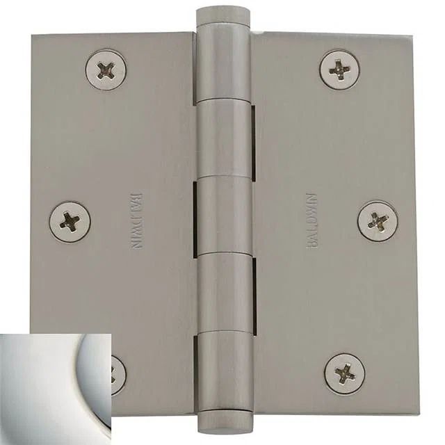 Polished Nickel Square Corner Cabinet Door Hinge