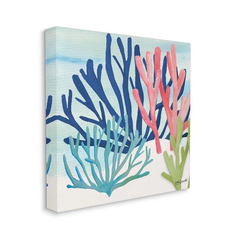 Stupell Industries " Underwater Sea Life Blue Pink Ocean Coral Reef " by Katie Doucette