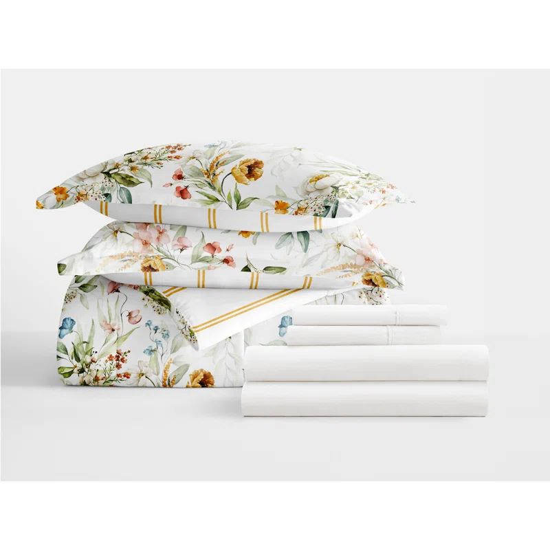 IEnjoy Home 7-Piece Bedding Bundle - Pattern Comforter and Sheet Set