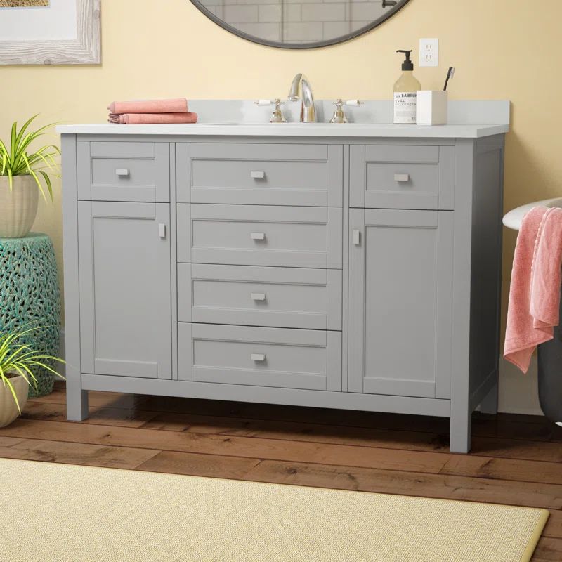 Juniper 48'' Dove Gray Vanity with Engineered Stone Top & Ceramic Basin