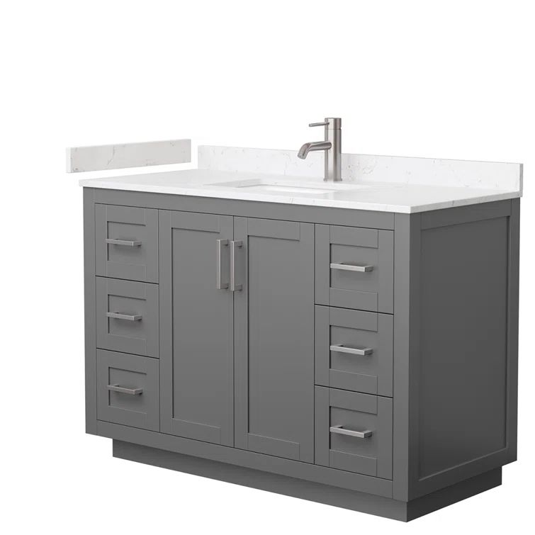 Miranda 48" Dark Gray Freestanding Bathroom Vanity with Marble Top