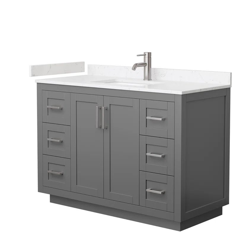 Miranda 48" Dark Gray Freestanding Bathroom Vanity with Marble Top