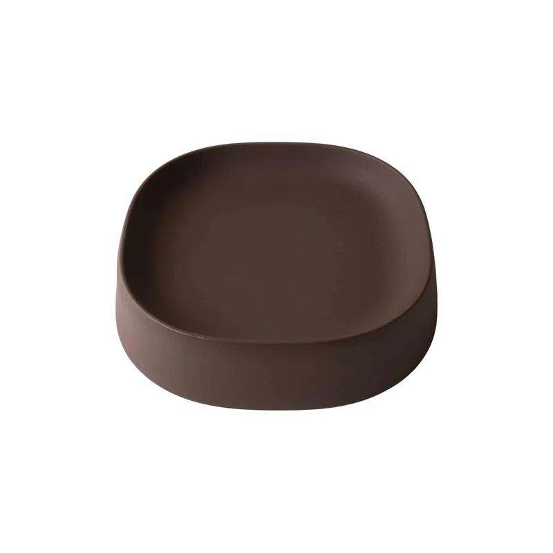 Bark Brown Resin Indoor/Outdoor Plant Caddy with Hidden Casters