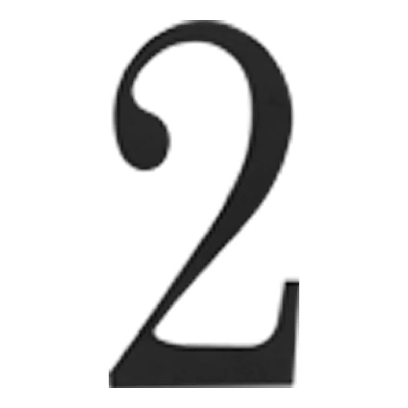 Black Metal Traditional Surface Mount House Number 2