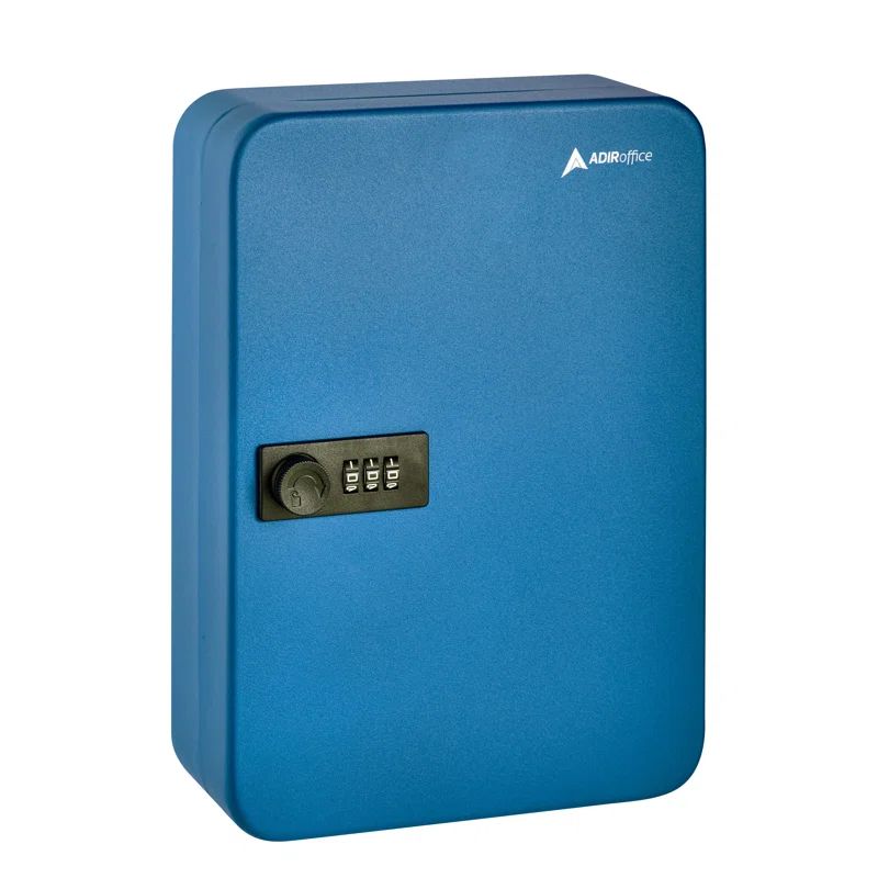 Blue Steel Wall-Mount Combination Lock Key Cabinet