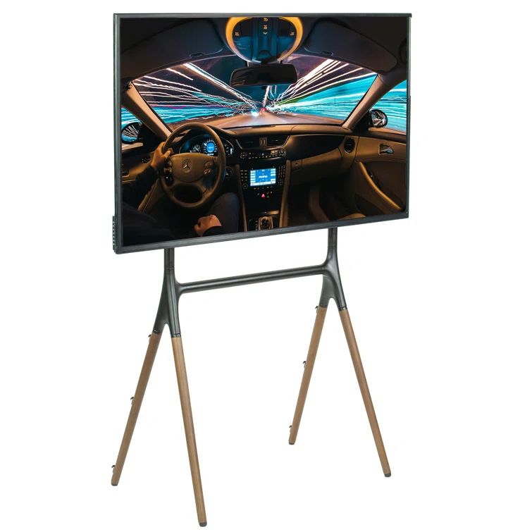Elegant Easel Studio Adjustable TV Stand - Brown Wood and Steel